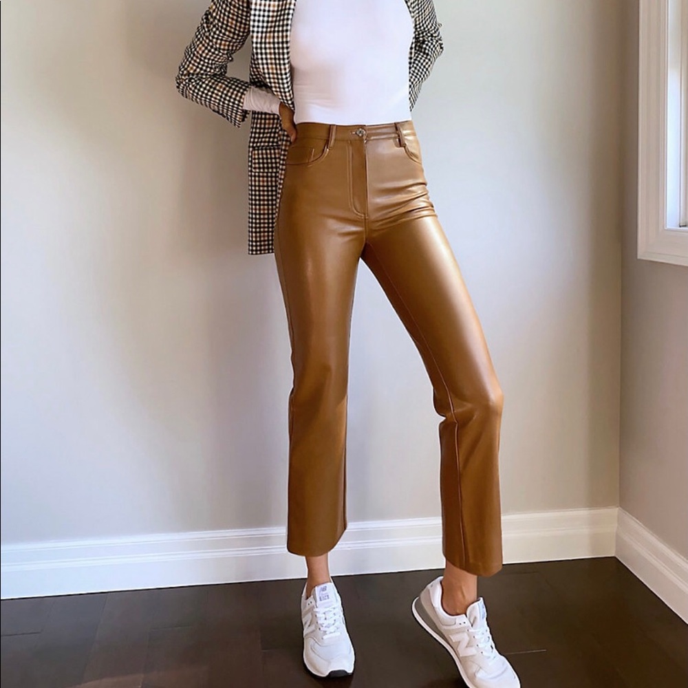 Aritzia Wilfred Melina Cropped Pant in Cognac